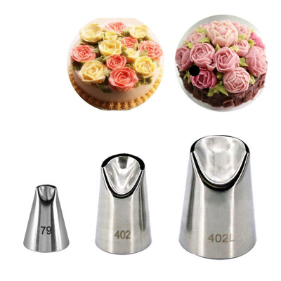 

3 Piecesset Stainless Steel Nozzles Pastry Cream Cakes Cookie Decorating Set Kitchen Baking Tools