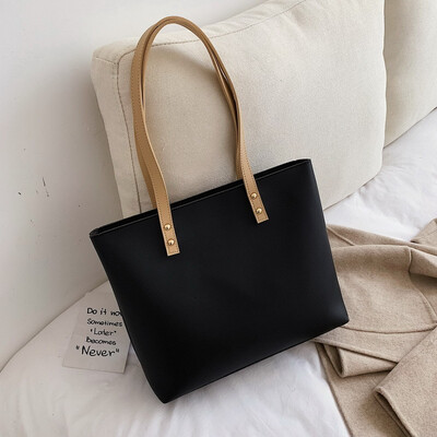 

Bag female Korean version of the versatile simple large-capacity bill of lading backpack fashion hit the color mother pa