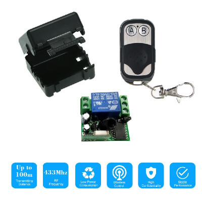 

Smart Home 433Mhz DC 12V 1CH Wireless Remote Switch Relay Receiver Transmitter Universal Remote Control Switch Module&1PCS RF