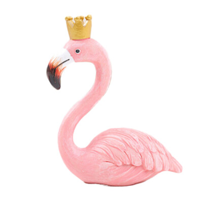 

Pink Crown Flamingo Figure Ornament King Queen Home Decor Wedding Gift Marriage atmosphere