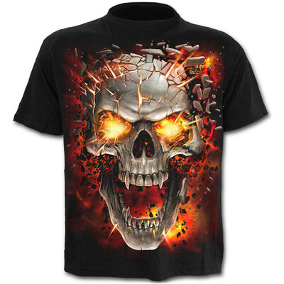 

Plus Size Men Casual 3D Print Skull Short Sleeves T-shirt