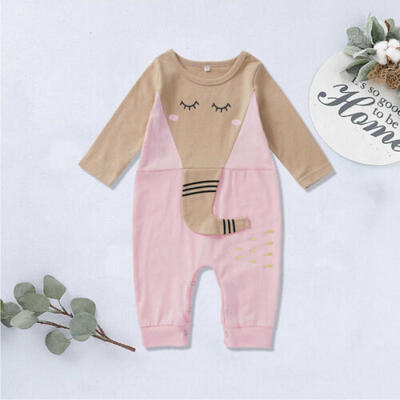

US Toddler Baby Girls Elephant Animal Tops Romper Jumpsuit Outfit Autumn Clothes