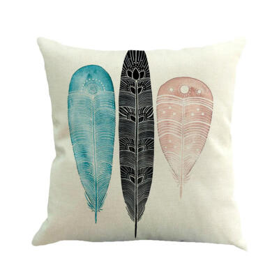 

Feather Cotton Linen Throw Pillow Case Back Cushion Cover Car Home Decor