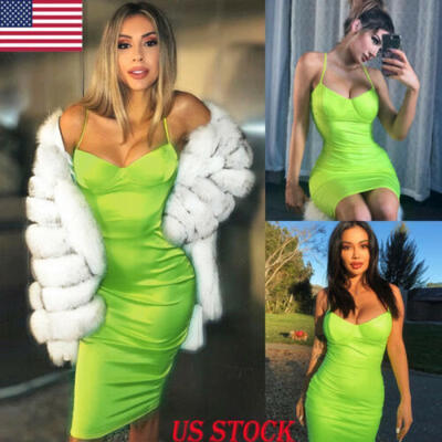 

US Women Short Mini Dress Bodycon Bandage Sleeveless Evening Party Cocktail Club