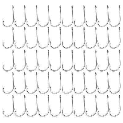 

50PCS Fishing Hooks High Carbon Steel Barbed Hook Fishhooks Sea Fishing Hooks
