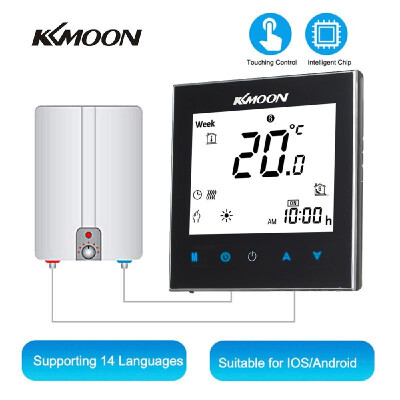 

KKmoon Digital WaterGas Boiler Heating Thermostat with WiFi Connection & Voice Control Energy Saving AC 95-240V 5A Touchscreen LC