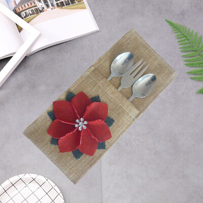 

Tailored Christmas Linen Decorative Tableware Fork Set Christmas Flower Storage Tool