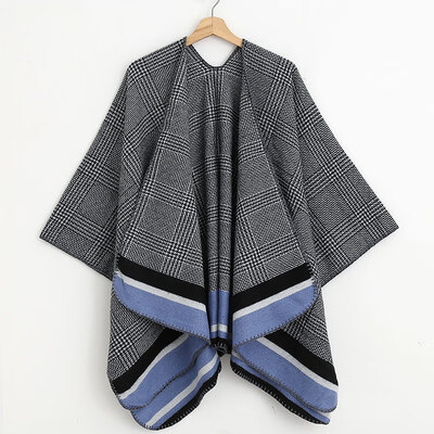 

Autumn&winter new plaid frame imitation cashmere scarf female dual-use double-sided summer air-conditioned room shawl travel cloak