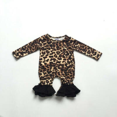 

US Newborn Baby Girl Autumn Leopard Long Sleeve Romper Jumpsuit Bodysuit Clothes