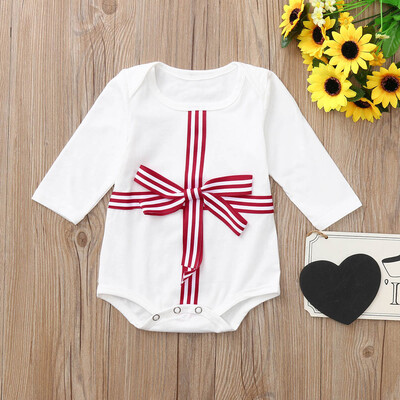 

Newborn Kids Baby Girls Long Sleeves Bownot Jumpsuit Romper Children Clothes