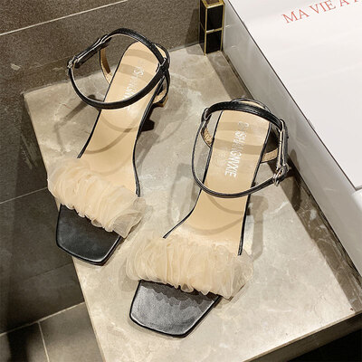 

Popular sandals summer ins high-heeled shoes high-heeled shoes high-heeled shoes word-to-toe