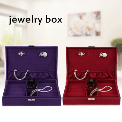 

Jewelry Velvet Wood Ring Display Organizer Box Tray Holder Earring Storage Case