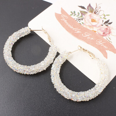 

2019 new design brand creative handmade beaded big circle earrings generous simple earrings gifts for women