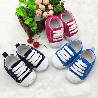 

Sports Sneakers T-tied Infant Toddler Soft Soled Anti-slip Newborn Baby Canvas Crib Shoes