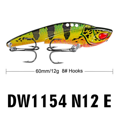 

New Hot 6CM Metal VIB Lures 12g Vivid Vibrations Spoon Lure Spinner Fishing Bait Artificial Hard Bait 3D Eyes Fishing Lures