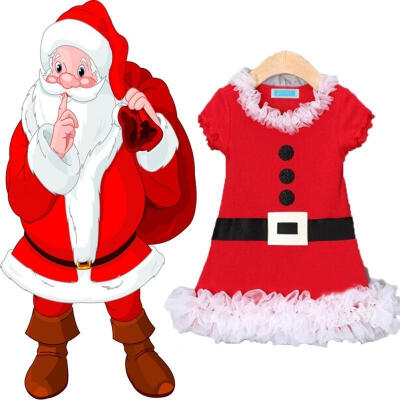 

Christmas Baby Kids Girls Lace Ruffles Gown Party Dress Outfits Nightdress Clothes