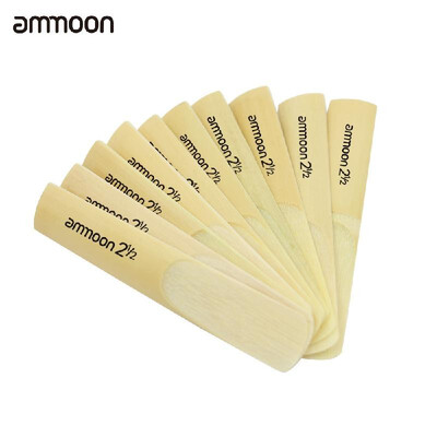 

ammoon 10pcs bB Soprano Saxophone Sax 25 2-12 Bamboo Reeds Set Accessory Part