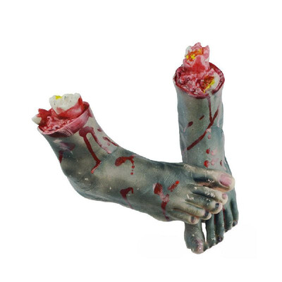

Halloween Horror Props Fake Human Arm Hands Bloody Scary Fake Hand Finger Leg Foot Haunted House Party Decorations