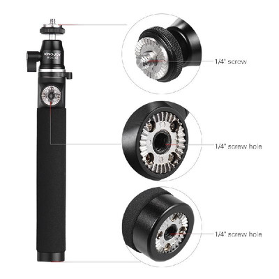 

KINGJOY H100D-63 Extendable Selfie Stick Extension Pole Rod Aluminum Alloy with 14" Screw for DJI OSMO Handheld Stabilizer for Go