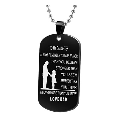 

Dog Tags Pendant Necklace Family Jewelry To My Son Daughter We Love You Love Dad Mom Necklace Military Army Cards