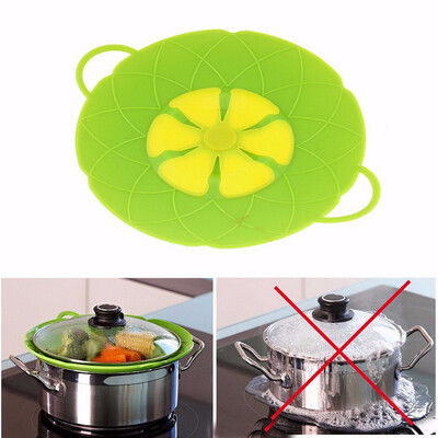 

Multi-function Cooking Tools Flower Cookware Parts Green Silicone Boil Over Spill Lid Stopper Oven Safe for PotPan Cover 10"