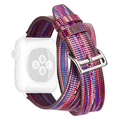 

〖Follure〗For Apple Watch Series 1234 4244mm Deluxe Leather Flash Bracelet Watch Strap