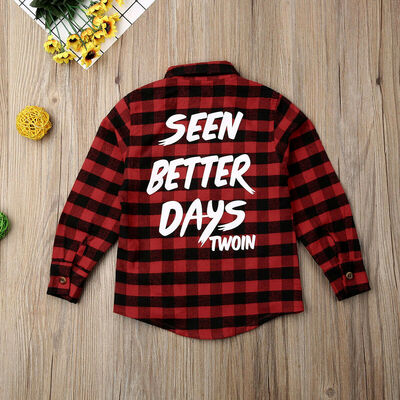 

Toddler Kids Baby Boys Girls Plaid Tops Casual Shirt Long Sleeve T-shirt Clothes