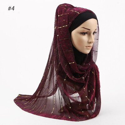 

New Muslim scarf European&American style sequins cross-border headscarf Muslim hijab autumn shawl scarves