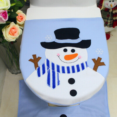 

Flannel Snowman Toilet Seat Cover Bathroom Christmas Decoration Snowman 3740cm