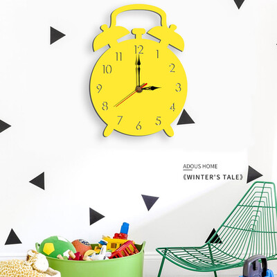 

Gobestart Nordic Alarm Clock Style Wall Clock Silent Wooden Clock for Home Living Room