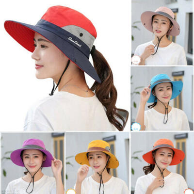 

Women Ladies Hat Sun Wide Brim Cap Beach Summer Visor Uv Cotton Cover Protection