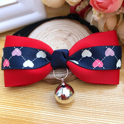 

British Style Adjustable Pet Bow Tie With Bell Necktie Collar For Cat Puppy Dog