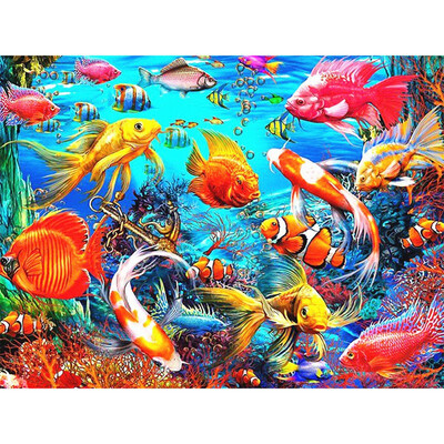 

5D DIY Diamond Painting Fish Full Square Rhinestone Picture Diamond Embroidery Sale Animal Diamond Mosaic Home Decor