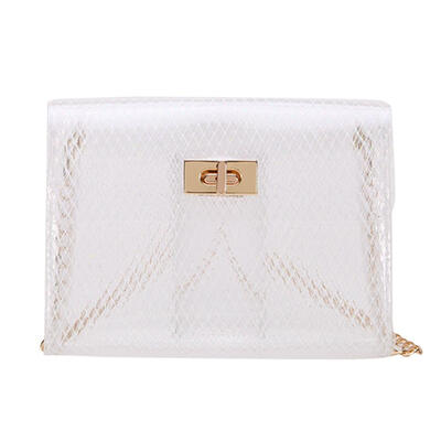 

Creative Shoulder Bag Women Transparent Grid Jelly Bag Chain Messenger Bag