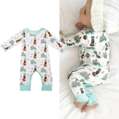 

US Seller Newborn Infant Baby Boy Girl Cute Fox Romper Jumpsuit Bodysuit Clothes