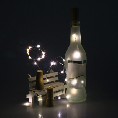 

Gobestart 1PC 2M Solar Cork Wine Bottle Stopper Copper Wire String Lights Fairy Lamps