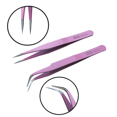 

Gobestart 2pcs Stainless Steel Eyebrow Tweezers Eyelash Curler Clip Plucking Beauty Tools