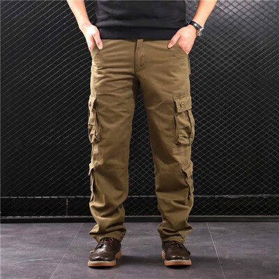 

SQSI mens summer trousers loose casual pants loose tight waist multi-pocket pants thin section 4937
