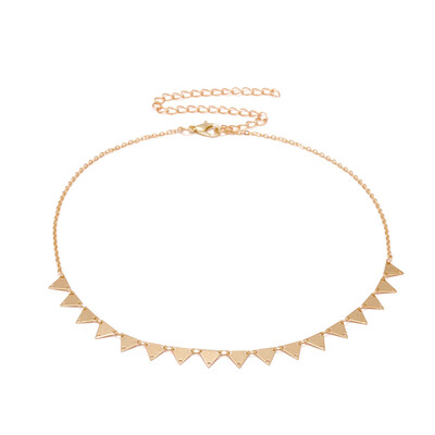 

New Simple Fashion Style Geometry Sequins Copper Chain Simple Short Necklace for Women Chokers Necklaces Gifts