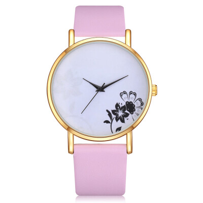 

Top Sale Womens Watches Flower Dial Ladies Quartz Wristwatch Fallow Leather Strap Clock Fashion Dress Zegarek Damski