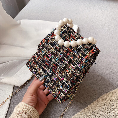 

Tailored Women Chain Bag Fashion Shoulder Cute Pearl Portable Messenger Bag