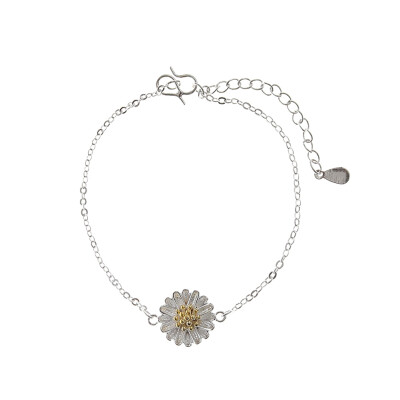 

Fashion Silver Sunflower Small Daisy Bracelet Unisex Pair Hand Chain Jewelry