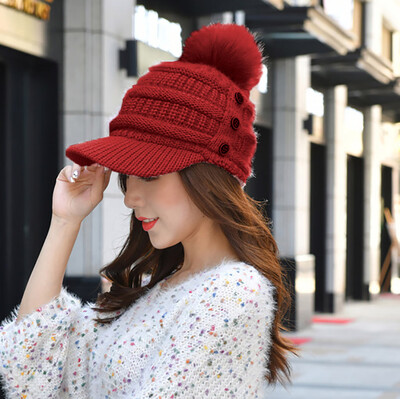 

Tailored Women Solid Color Winter Plus Outdoor Thick Knit Warm Hat Caps