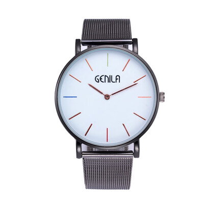 

Gobestart New Men Watch Stainless Steel Clock Male Quartz Alloy Belt Casual Wristwatch