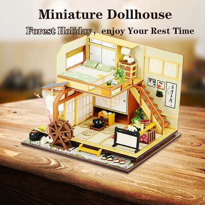 

Siaonvr 3D Wooden DIY Miniature Dollhouse Furniture Creative Room Decorate Crafts Gifts
