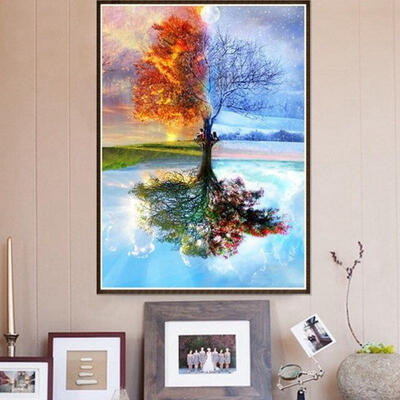 

Greensen Full Drill All Seasons Tree DIY Diamond Painting Embroidery Cross Stitch Kits Home Decoration