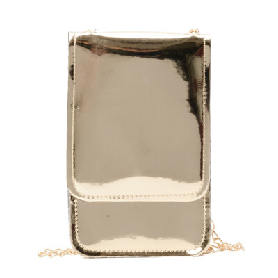 

Women Square Laser Faux Leather Flap Mini Phone Holder Crossbody Shoulder Bag