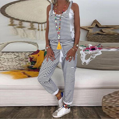 

Tailored Womens Fashion Summer Casual Striped Bib Idyllic Simple Bib