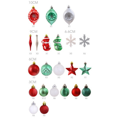 

90Pcs 2019 Christmas Tree Decoration Christmas Pendant Xmas Tree Pendants Simulation Ornaments New Year Decorations