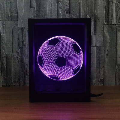 

〖Follure〗3D Illusion Optic Lamps LED Night Light Soccer Photo Frame Creative Gift Visual